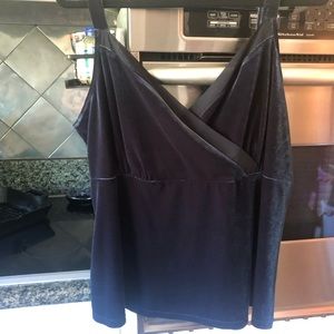 Navy (yes look black in pics) Stretchy Velvet Tank top